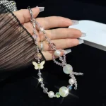 High-Quality Crystal Bead Butterfly Mobile Phone Chain - Image 4