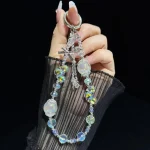 Heidi Bead Bow Waterdrop Crystal Phone Chain