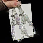 Heidi Bead Bow Waterdrop Crystal Phone Chain - Image 3