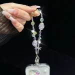 Heidi Bead Bow Waterdrop Crystal Phone Chain - Image 6