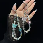 Alloy Rhinestone Butterfly Phone Chain - Image 2