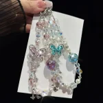 Alloy Rhinestone Butterfly Phone Chain - Image 4