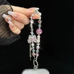 Alloy Rhinestone Butterfly Phone Chain - Image 9