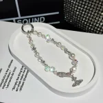 Crystal Pearl Alloy Saturn Phone Chain - Image 6