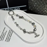 Crystal Pearl Alloy Saturn Phone Chain - Image 8