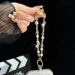 Crystal Pearl Alloy Saturn Phone Chain - Image 9