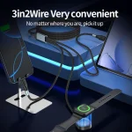 100W PD Fast Charging Date Cable for Phone and Watch, 1.2m 2-in-3, 2m 2-in-3, 1.2m 2-in-2, 2m 2-in-2 - Image 4