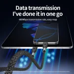 100W PD Fast Charging Date Cable for Phone and Watch, 1.2m 2-in-3, 2m 2-in-3, 1.2m 2-in-2, 2m 2-in-2 - Image 6