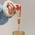 Fortune Red Crystal Phone Chain, Lucky Cat, God Of Wealth, Fu Word - Image 6
