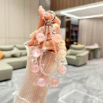 Fresh And Colorful round Bead Chain Crystal Phone Case Chain - Image 3
