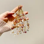 Alloy Butterfly Premium Gold Foil Bead Crystal Phone Chain - Image 2