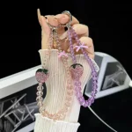 Full Of Diamond Strawberry Phone Chain - Image 3