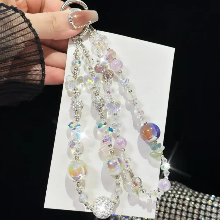 SYA0028428_B5.webp Heidi Bead Mobile Phone Chain, Orange, Pink, Green, Butterflies with colored beads, Dough - Image 6