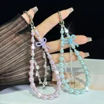 Bow Glass Pearl Mobile Phone Chain - Image 6