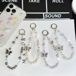 Tassel Pearl Double Butterfly Phone Chain - Image 4