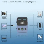 BR17 Bass Boost 2 In 1 Digital Display Bluetooth-Compatible Receiver Transmitter Audio Adapter - Image 7