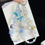 Dried Flower Beads, Butterfly Crystal, Mobile Phone Chain - Image 3