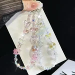 Dried Flower Beads, Butterfly Crystal, Mobile Phone Chain - Image 4