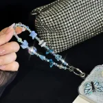 Dried Flower Beads, Butterfly Crystal, Mobile Phone Chain - Image 6