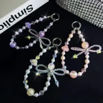 Luminous Clouds Gold Pobeads Bow Crystal Phone Chain - Image 2
