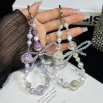 Luminous Clouds Gold Pobeads Bow Crystal Phone Chain - Image 4