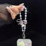 Luminous Clouds Gold Pobeads Bow Crystal Phone Chain - Image 6