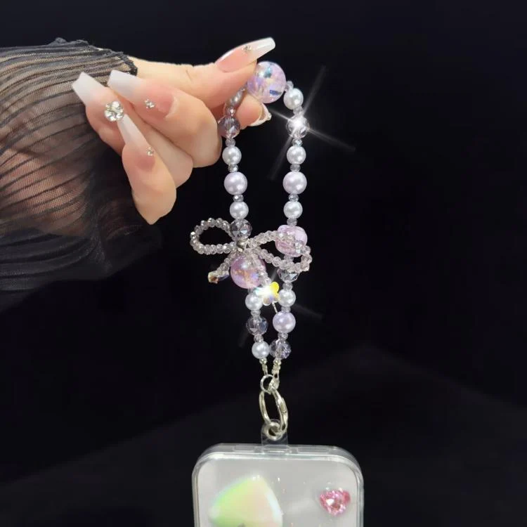 SYA0028919_B5.webp Luminous Clouds Gold Pobeads Bow Crystal Phone Chain - Image 6
