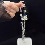 Three-Dimensional Butterfly Tassel Bead Crystal Bracelet - Image 6