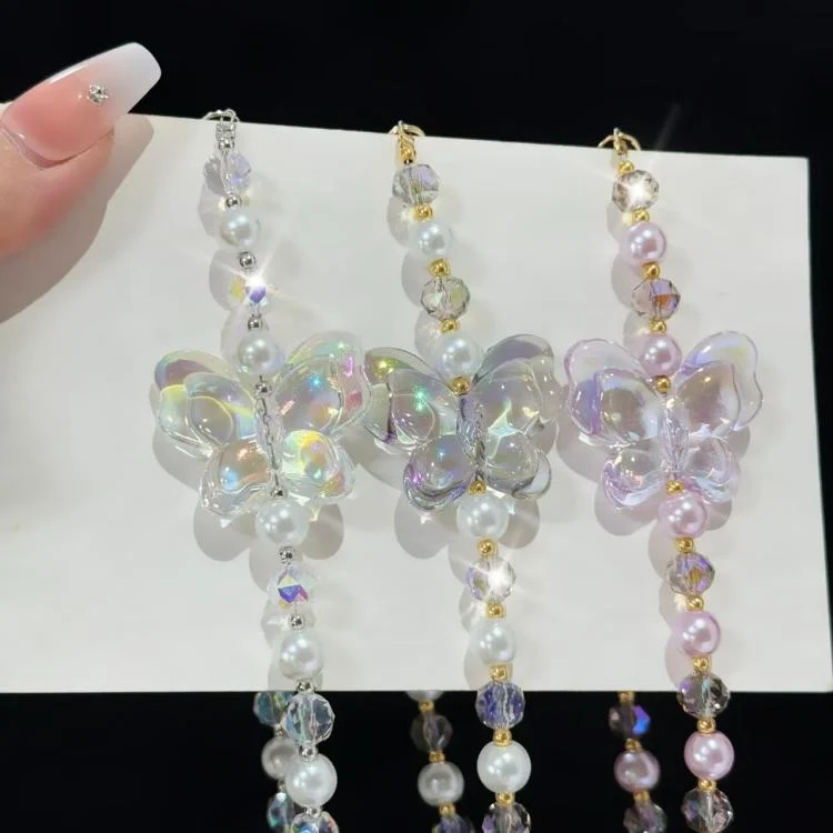 SYA0029167_B2.webp Laser Crystal Butterfly Pearl Mobile Phone Chain - Image 3