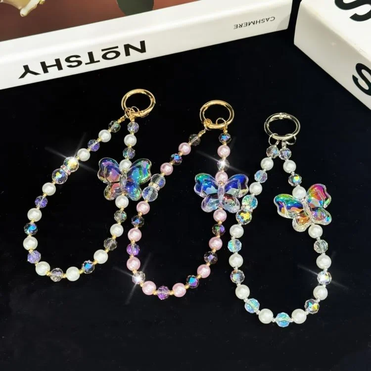 SYA0029167_B3.webp Laser Crystal Butterfly Pearl Mobile Phone Chain - Image 4