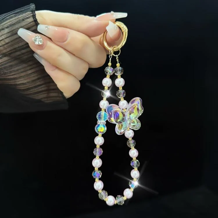 SYA0029167_B5.webp Laser Crystal Butterfly Pearl Mobile Phone Chain - Image 6