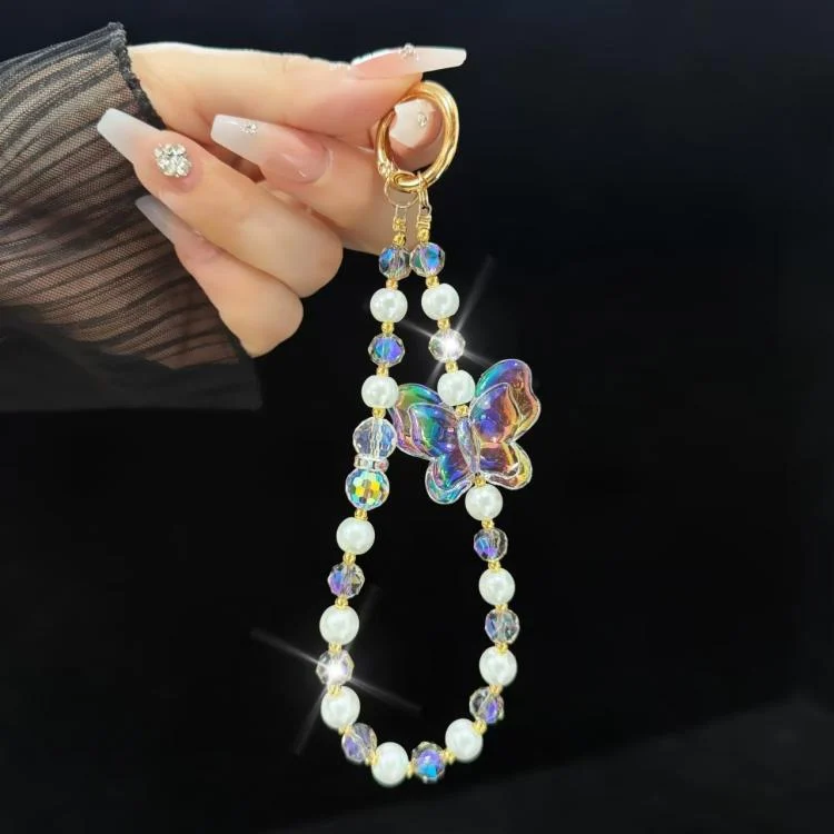 SYA0029167_B6.webp Laser Crystal Butterfly Pearl Mobile Phone Chain - Image 7