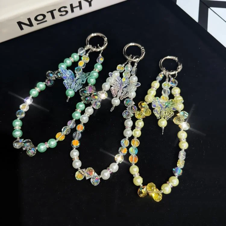 SYA0029168_B2.webp Three-Color Crystal Butterfly Pearl Mobile Phone Chain - Image 3
