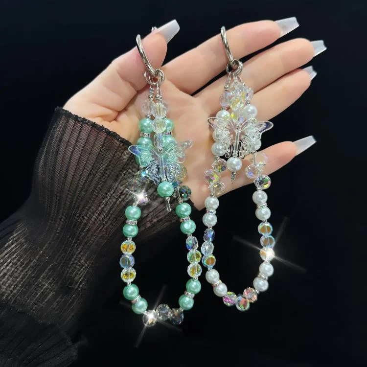 SYA0029168_B3.webp Three-Color Crystal Butterfly Pearl Mobile Phone Chain - Image 4