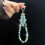 Three-Color Crystal Butterfly Pearl Mobile Phone Chain - Image 6