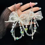 Pearl Bow Laser Butterfly Mobile Phone Chain - Image 3