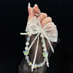 Pearl Bow Laser Butterfly Mobile Phone Chain - Image 7