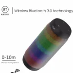 AEC BQ615 PRO Colorful LED Wireless HiFi Stereo Speaker, Combines Bluetooth + TF card player + FM radio + AUX + NFC - Image 3