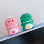 Universal Wireless Couple Green Pink Dinosaur Bluetooth Headphone Holder for Apple AirPods 1 / 2 - Image 2
