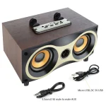 X6 Portable Wooden Wireless Speaker Subwoofer Stereo Radio FM Desktop Bluetooth Speakers - Image 11