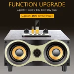 X6 Portable Wooden Wireless Speaker Subwoofer Stereo Radio FM Desktop Bluetooth Speakers - Image 3