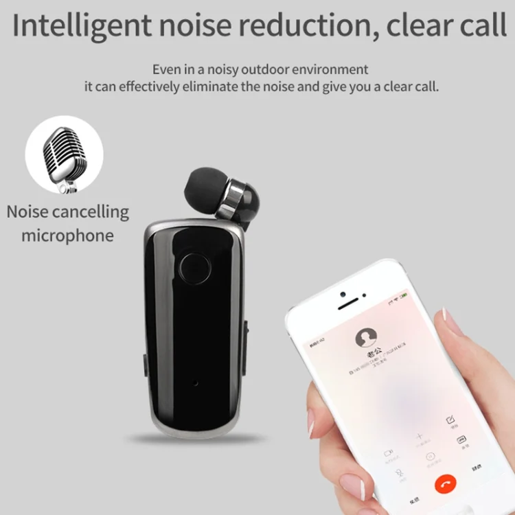 SYA00387801_3.webp K39 Wireless Bluetooth Headset CSR DSP chip In-Ear Vibrating Alert Wear Clip Hands Free Earphone, BLACK, WHITE, BLUE, ROSE RED - Image 4