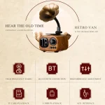 Retro Wood Portable Mini Bluetooth Speaker Wireless Loudspeaker Outdoor Speaker Sound System TF FM Radio Music Subwoofer - Image 2