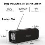 T9 Wireless Bluetooth 4.2 Speaker 10W Portable Sound Box FM Digital Radio 3D Surround Stereo, Support Handsfree & TF & AUX - Image 2