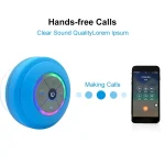 BTS-08 Wireless Bluetooth Speaker Waterproof Led FM Radio Subwoofer Bluetooth Column TF Card Suction Cup Mini Shower Speaker - Image 5