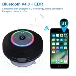 BTS-08 Wireless Bluetooth Speaker Waterproof Led FM Radio Subwoofer Bluetooth Column TF Card Suction Cup Mini Shower Speaker - Image 9