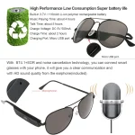 Y88 Wireless Earphone Bluetooth Headset Sunglasses Music Headphones Smart Glasses Earbud Hands-free with Mic - Image 6