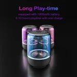 C7 Bluetooth 5.0 Speaker Transparent LED Luminous Subwoofer TWS 6D Surround HIFI Stereo Cool Audio, C7 - Image 4
