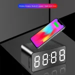 AEC BT508 Wireless Charging Bluetooth Speaker LED Alarm Clock Power Bank Three-In-One Speaker - Image 2