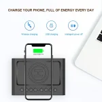 AEC BT508 Wireless Charging Bluetooth Speaker LED Alarm Clock Power Bank Three-In-One Speaker - Image 12